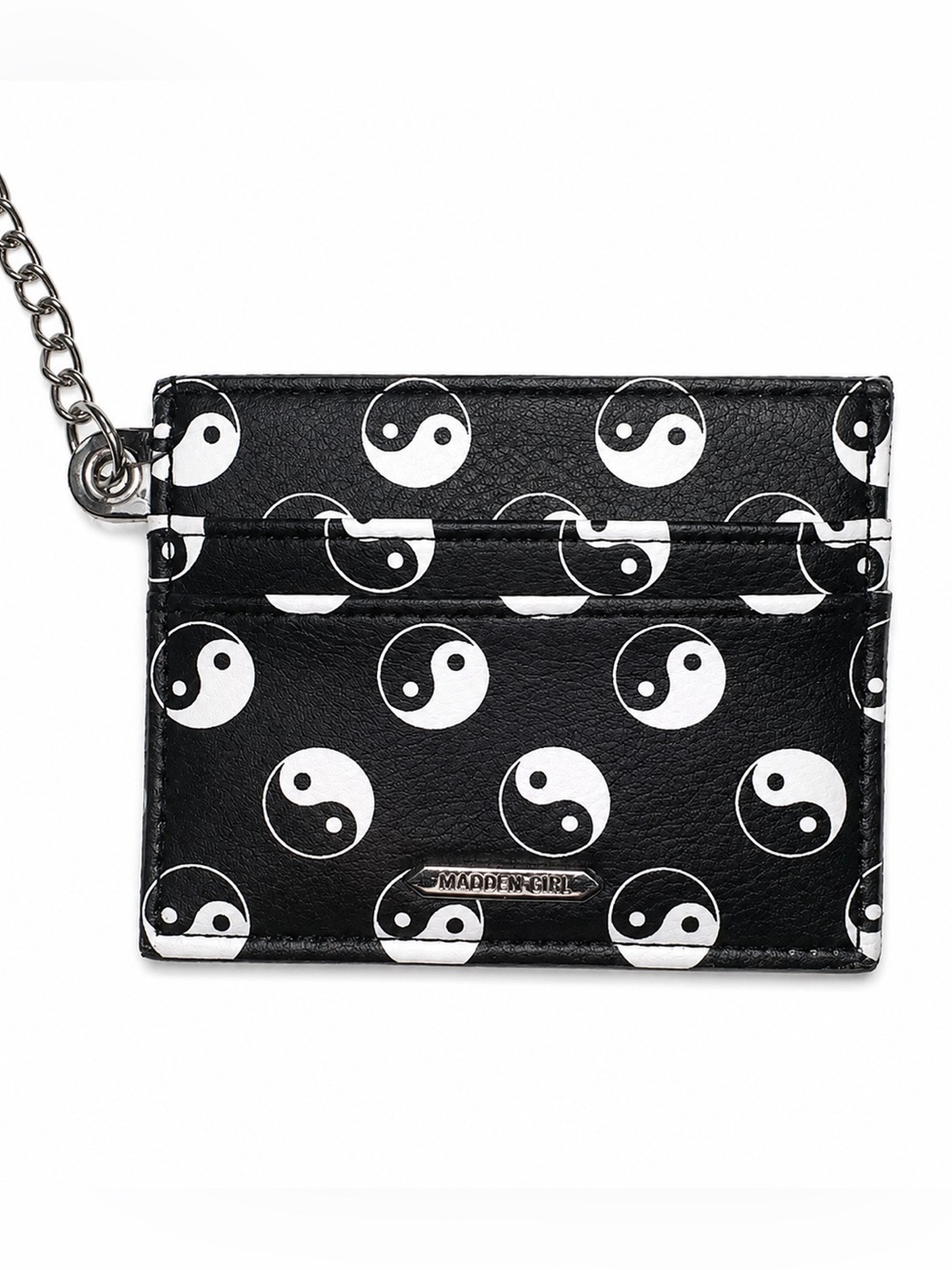 Madden Girl Black and White Yin Yang Cardholder Wallet with Chain